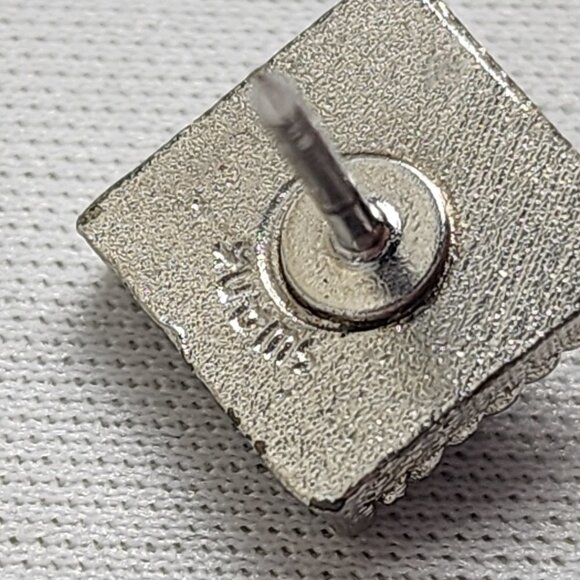 Vintage Silver Tone Blue Stone Tie Tack Pin - Picture 7 of 9